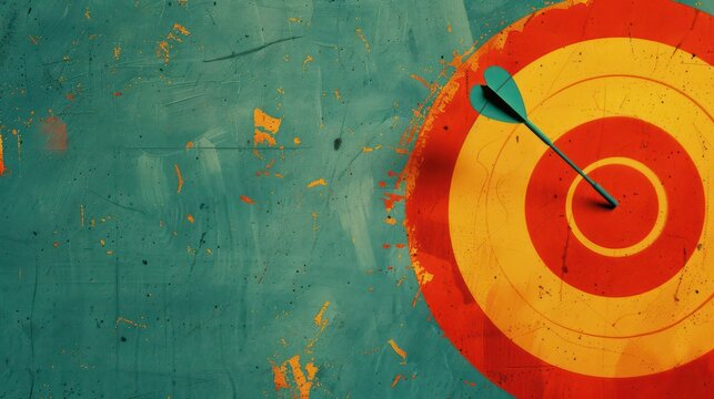 Business, finance, and marketing target or goal concept with a dartboard and plenty of copy space for text