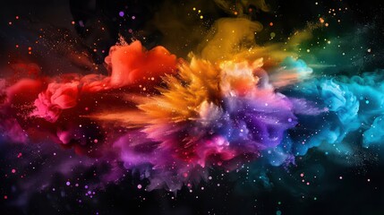 Colorful powder explosion backdrop