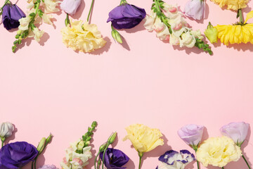 Beautiful, pink flowers on a white background.