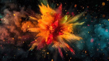 Colorful powder explosion backdrop
