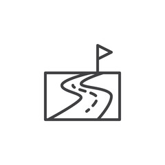 Hiking trail line icon