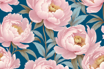 Illustration of a light pink peony 