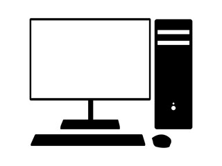 Computer icon vector. Computer vector design and illustration. Computer silhouette isolated white background
