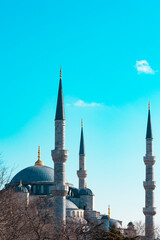 Islamic background photo. Sultanahmet or Blue Mosque view.