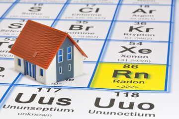 The danger of natural radon gas in our homes - concept with the