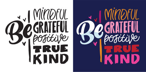 Set with hand drawn lettering quotes in modern calligraphy style. Slogans for print and poster design. Vector. T-shirt design, lettering quote.