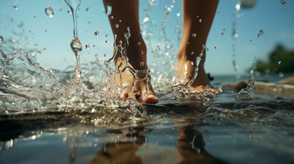 Barefoot Stomping and Splashing