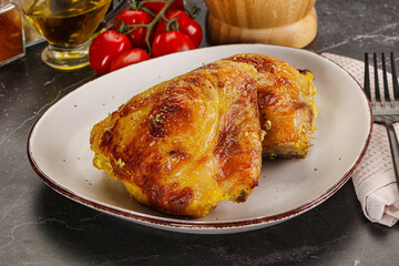 Roasted chicken thigh with spices