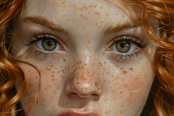 Close-Up of a Woman With Freckles on Her Face