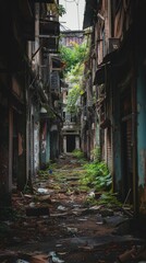 Fototapeta na wymiar Abandoned City Where No People Lives