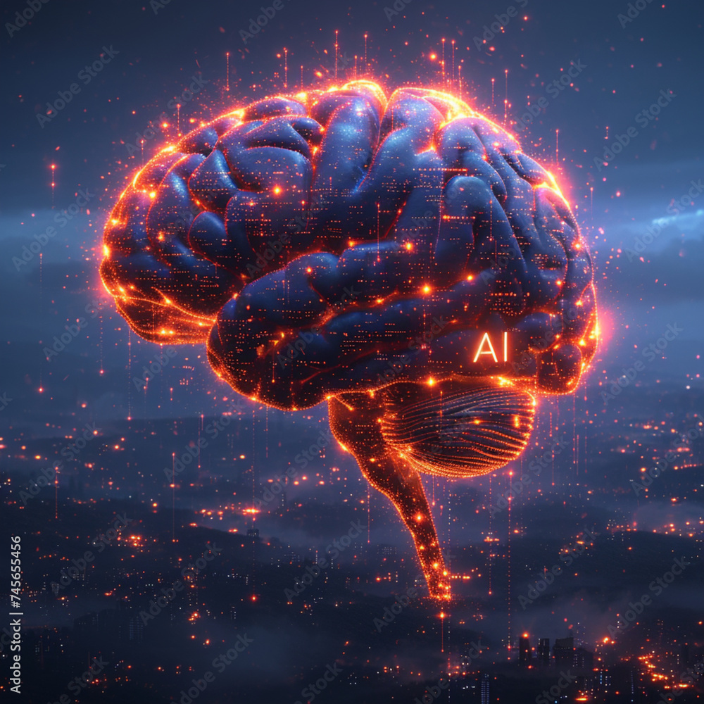 Poster cybernetic future: vector illustration of 