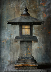 Ancient Chinese style walkway lanterns, generative ai