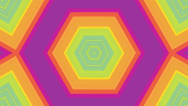 Bright iridescent background, throbbing abstract colorful polygon pattern