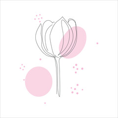 Flower line art vector design