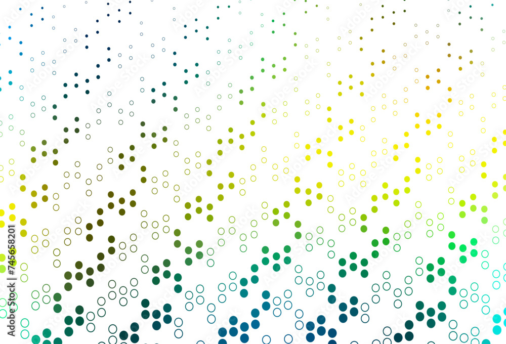 Poster Light Blue, Yellow vector texture with disks.