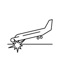 airplane accident icon, vector best line icon.