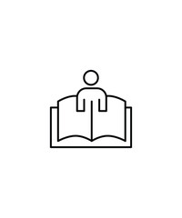 book with man icon, vector best line icon.