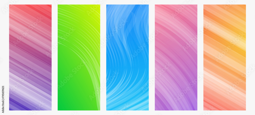 Aufkleber set of modern gradient backgrounds with wave line