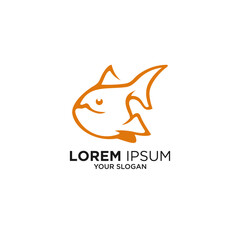 gold fish silhouette logo designs vector