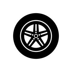 Obraz premium Car wheel icon vector. Wheel illustration sign. Tire service symbol or logo.