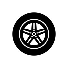 Car wheel icon vector. Wheel illustration sign. Tire service symbol or logo.