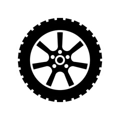 Car wheel icon vector. Wheel illustration sign. Tire service symbol or logo.