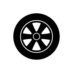 Car wheel icon vector. Wheel illustration sign. Tire service symbol or logo.