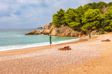 Sveti Stefan, Montenegro, Adriatic sea beach
