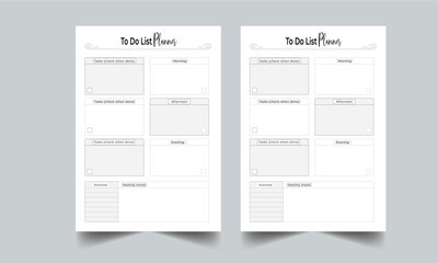 To Do List Planner Template layout