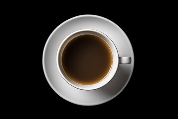 Cup of coffee isolated on black background. 3d illustration.