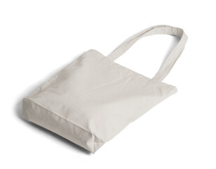 Canvas tote bag mockup template, PNG transparency with shadow