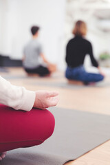 Naklejka premium Woman Yoga class