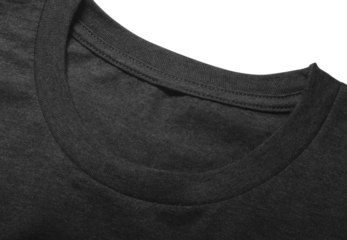 T-Shirt neck tagless label mockup, PNG transparency with shadow