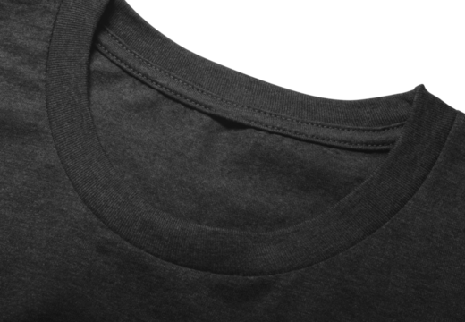 T-Shirt neck tagless label mockup, PNG transparency with shadow