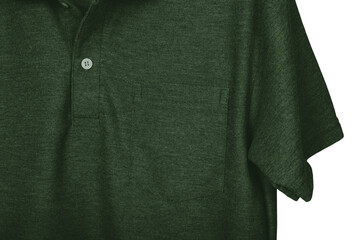 Polo shirt mockup template with pocket, PNG transparency with shadow