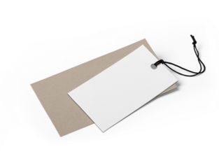 Label Tag mockup template, PNG transparency with shadow