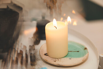 Yoga class candle one