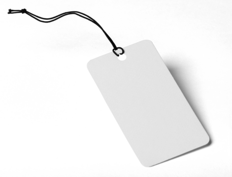 Label Tag mockup template, PNG transparency with shadow