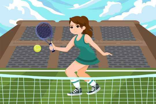 Sport Tennis Flat Illustration Design