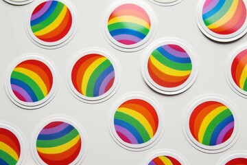 LGBTQ Sticker devotion sticker design. Rainbow love admiration motive tranquility sticker diversity Flag illustration. Colored lgbt parade inclusion sticker. Gender speech trust