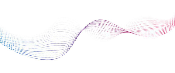 Flowing Dot Wave Pattern Halftone Curve Shape on Transparent Background