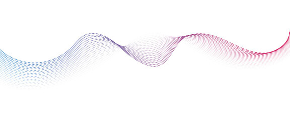 Flowing Dot Wave Pattern Halftone Curve Shape on Transparent Background