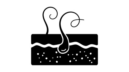 Skin emblem, black isolated silhouette