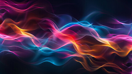 Obraz premium Glowing lines in abstract background with smoke, light, fire, wave, and motion