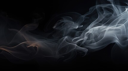 Obraz premium Abstract smoke of white color on a dark background. An atmosphere of mystery and magic. The texture of steam and smoke.