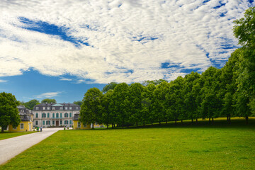 Schloss Wilhelmsthal, Park Wilhelmsthal, Schlossansicht von Westen