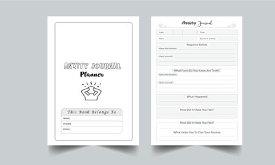ANXIETY JOURNAL PLANNER TEMPLATE