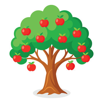 Apple tree Isolated flat vector illustration