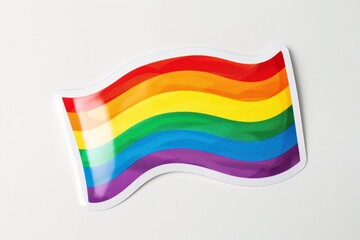 LGBTQ Sticker love congregation design. Rainbow soulmates motive self love journey diversity Flag illustration. Colored lgbt parade unflappable. Gender speech gender questioning