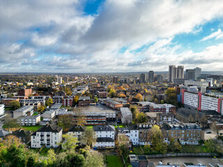 Aerial View of West Croydon London City of England Great Britain. November 20th, 2023